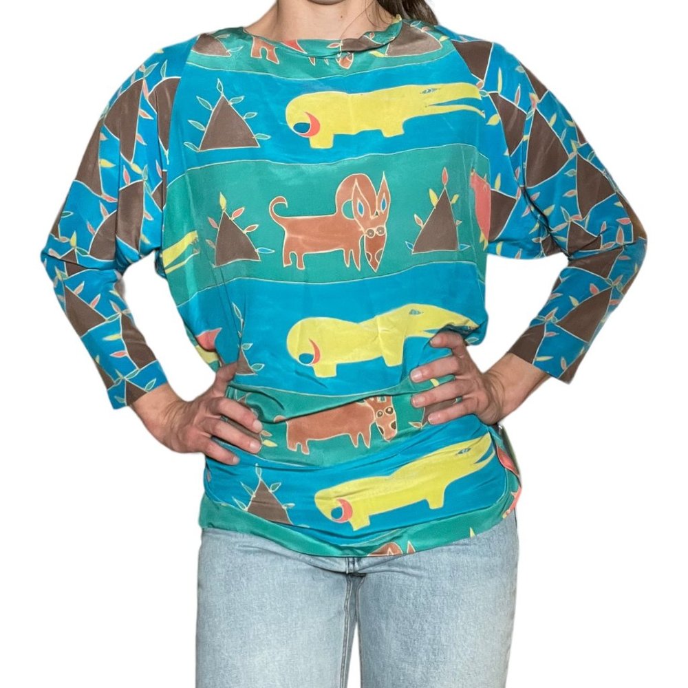 VTG SilkScapes Hand Painted Blouse